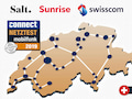 Die Schweizer Netze gehren in Europa zu den Besten. Im Connect-Netztest 2019 siegt Swisscom hauchdnn vor Sunrise. Bei Salt gibt es weder VoLTE noch EVS.