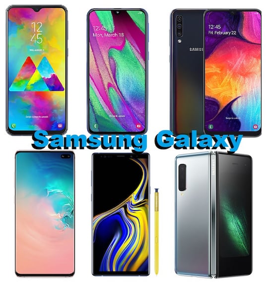 Verschiedene Samsung-Galaxy-Smartphones