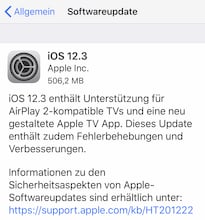 iOS 12.3 ist da
