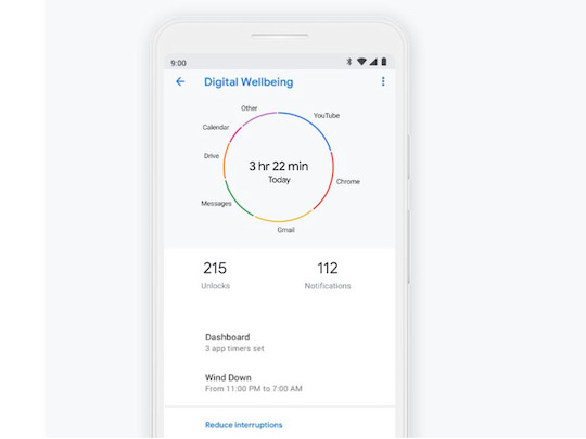 "Digital Wellbeing" in Android