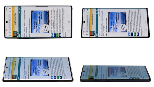 Die Blickwinkelstabilitt des Samsung Galaxy Note 10+-Displays
