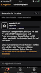 Gestern Abend wurde fr die Apple Watch 3 bis 5 die neueste Version von WatchOS ausgeliefert. Die Uhr muss auf die Ladestation, das Update kann ber die Watch-App auf dem Handy oder direkt an der Uhr geladen werden und dauert gut 1-2 Stunden je nach Netzqualitt
