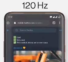 Animation des neuen 120-Hz-Fluid-Displays von OnePlus