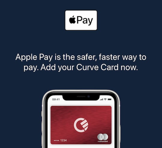 Werbung fr Apple Pay in der Curve-App