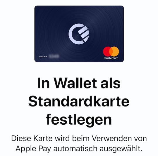 Curve MasterCard in der Apple Wallet