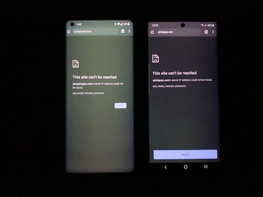 Deutlicher Grnstich: Links OnePlus 8 Pro, rechts Galaxy Note 10+