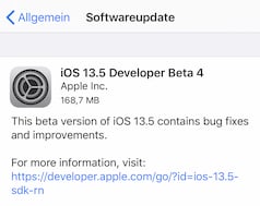 iOS 13.5: Neue Beta