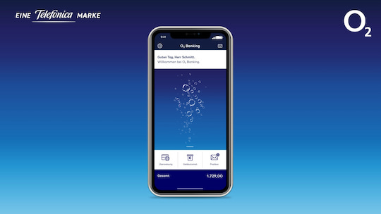 So soll die neue o2-Banking-App aussehen, die ab Morgen zum Downlaod fr iOS und Android bereit stehen soll.