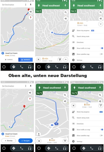 Android Audo: berarbeitetes Design von Google Maps
