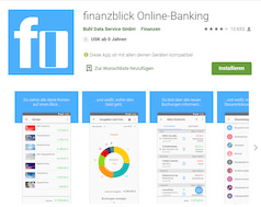 Finanz-Apps wie Finanzblick (unser Bild), FinanzGuru oder Outbank gibts auch in der Huawei AppGallery