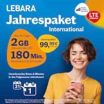 Lebara Prepaid-Jahrespaket