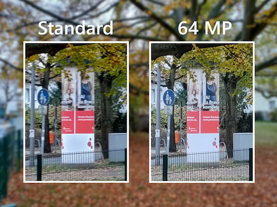 Standard- versus 64-Megapixel-Modus