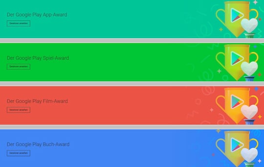 Google Play Awards Kategorien
