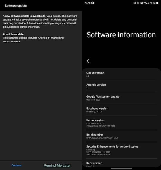 One UI 3.0 fr das Galaxy Note 20 Ultra