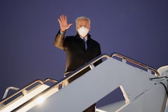 Prsident Joe Biden geht an Board der Air Force One