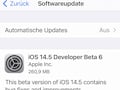 Sechste Beta von iOS 14.5 verfgbar