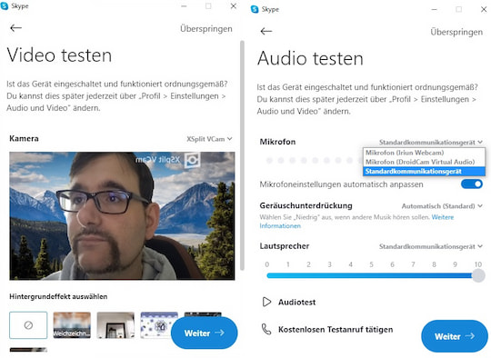 XSplit Connect: Webcam Skype