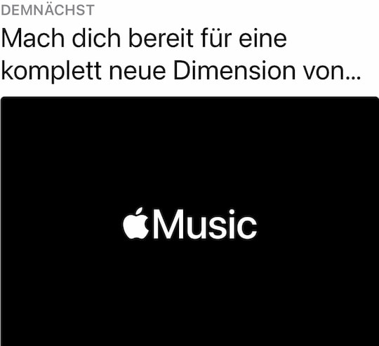 Apple Music kndigt "neue Dimension von Musik" an