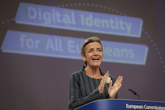 Margrethe Vestager, EU-Kommissarin fr Digitale Wirtschaft und Gesellschaft stellte den digitalen Identittsnachweis vor.