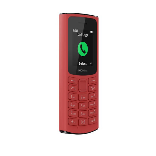 Das Nokia Modell 105 4G auch mit VoLTE, aber ohne Kamera, in der Farbe Rot