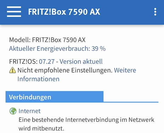FRITZ!OS 7.27 auf der FRITZ!Box 7590 AX