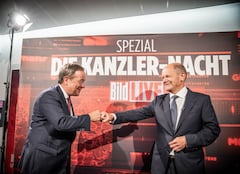 Kanzler-Nacht am ersten Sendeabend des neuen Live-Nachrichtensenders von BILD