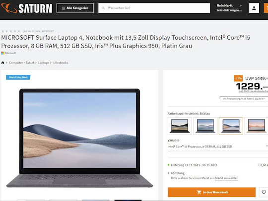 Saturn: Microsoft Surface 4 Laptop