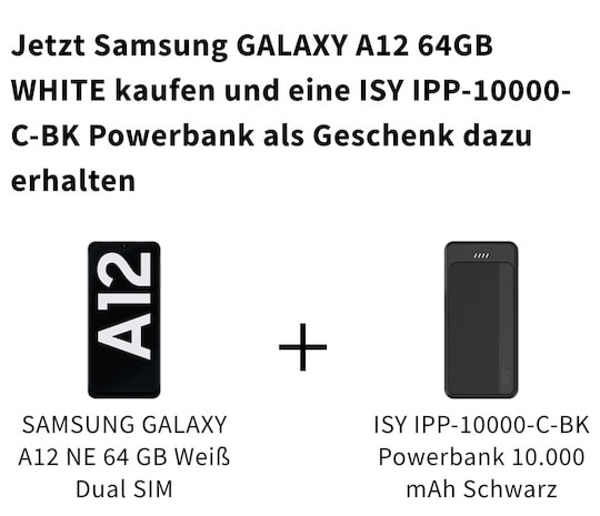 Samsung Galaxy A12 im Bundle mit Powerbank