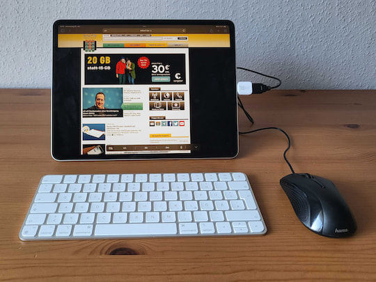 iPad Pro 12.9 (2020) mit Tastatur und Mouse