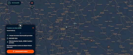 Karte von strungsauskunft.de mit Meldungen von Netzbetreibern und Endkunden. Ein Vorbild fr Mobilfunk und Festnetz?