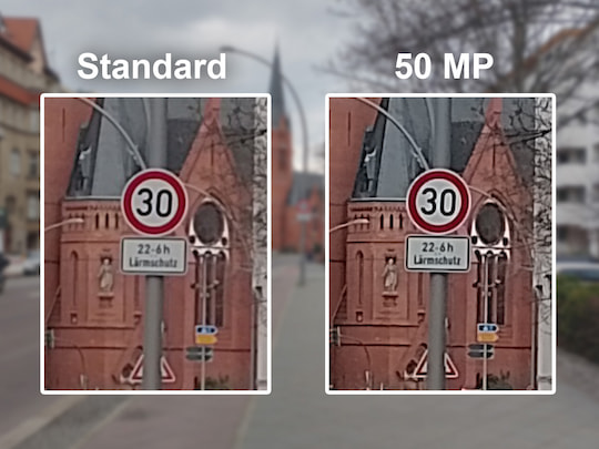 Standard-Modus vs. 50-Megapixel-Modus