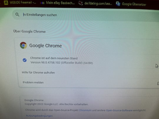 Das ist die aktuelle Version von Google Chrome.