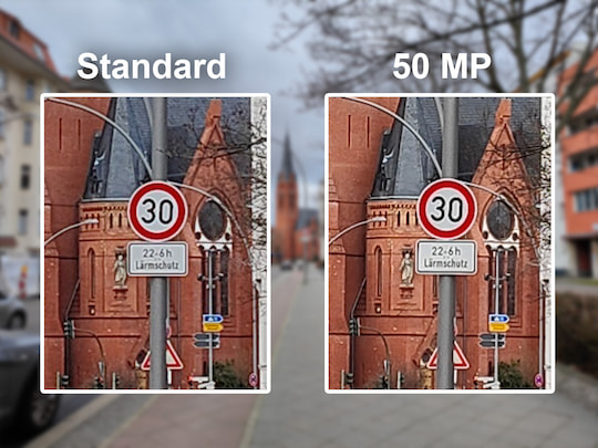 Standard- vs. 50-Megapixel-Modus