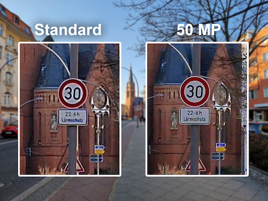 Vergleich: Standard- vs. 50-Megapixel-Einstellung