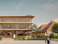 So soll der Neubau des Vodafone Forschungszentrums "Dresden Hub" aussehen, fr den im Oktober der Spaten gestochen werden soll.
