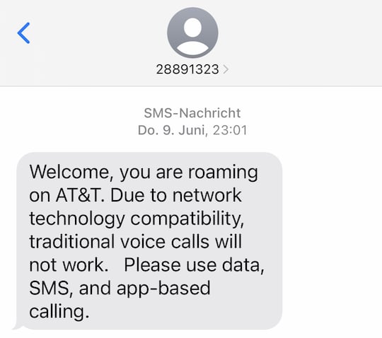 Info-SMS von AT&T
