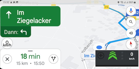 Blitzer.de Mini-App bei Navigation ber Google Maps