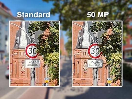Standard- vs. 50-Megapixel-Modus