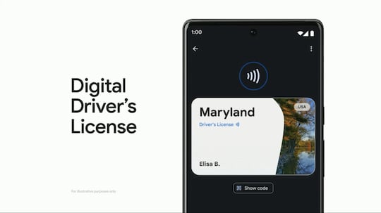 Google-Wallet mit Maryland-Fhrerschein 