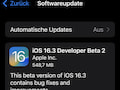 Neue Beta von iOS 16.3
