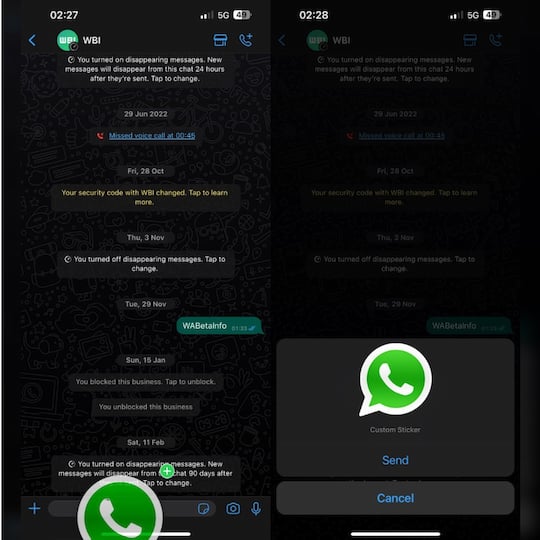Sticker-Tool in WhatsApp fr iOS