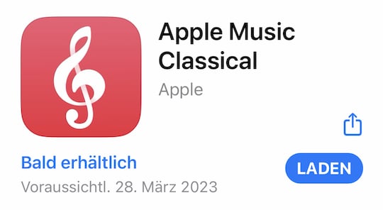 Apple Music Classical kndigt sich an