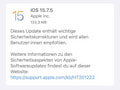 Update auf iOS 15.7.5 verfgbar