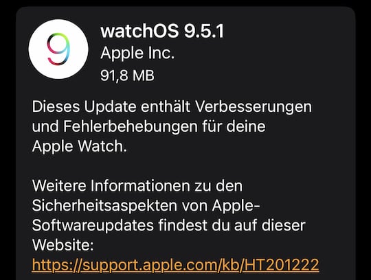 watchOS 9.5.1 verfgbar