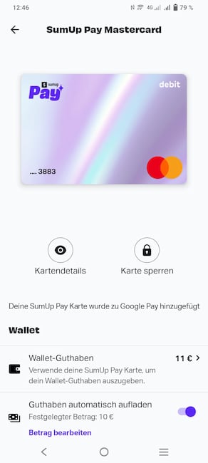 Die virtuelle Mastercard von SumUp Pay