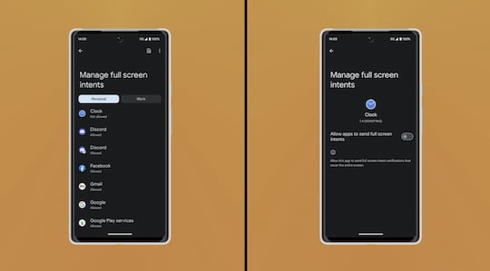 Android 14: Vollbild-Benachrichtigungen von Apps einschrnken