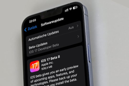 iOS 17 Beta 8 verfgbar