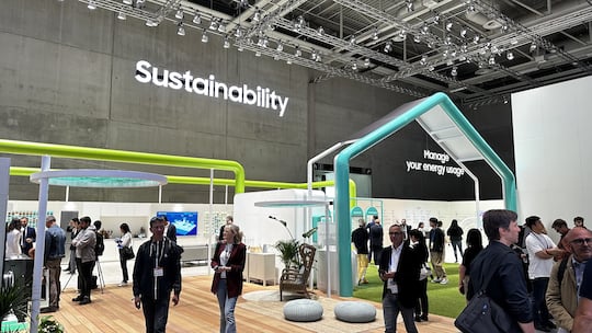 Samsungs Ausstellungsflche zum Thema Nachhaltigkeit