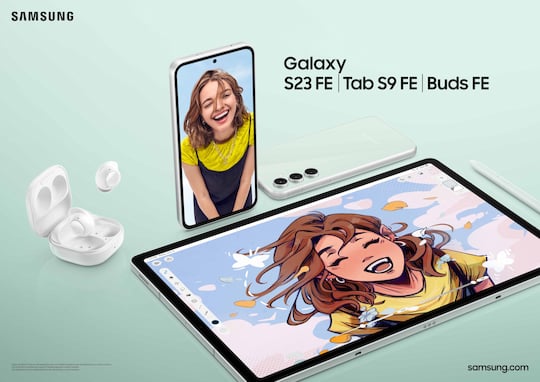 Neben dem Galaxy S23 FE stellte Samsung auch das Tab S9 FE und die Buds FE vor