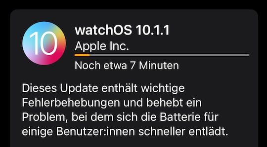 watchOS 10.1.1 fr die Apple Watch